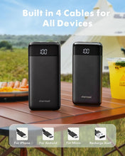 Carica l'immagine nel visualizzatore di Gallery, Charmast Power Bank 10000mAh con Cavi Integrati
