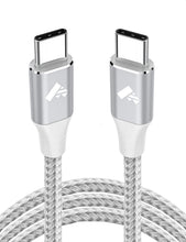Carica l'immagine nel visualizzatore di Gallery, Cavo USB C USB C 2 Metri,60W Cavo Type-c to Type-c 3A PD Ricarica Rapida USBC Caricatore Tipo C a USB-C Cavetto Nylon Ca