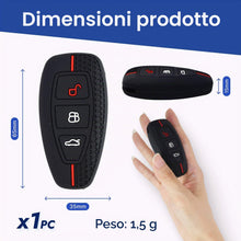 Carica l'immagine nel visualizzatore di Gallery, Custodia in silicone compatibile con chiavi auto Ford a 3 tasti (solo Keyless Go) – Custodia protettiva di alta qualità 