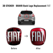 Carica l'immagine nel visualizzatore di Gallery, Fiat Adesivo Autovettura 3D Ricambio Logo per Bravo Posteriore, Rosso