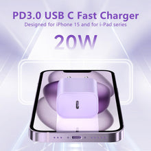 Carica l'immagine nel visualizzatore di Gallery, Kndaa 2Pack Caricatore per iPhone 16/16 Plus/16 Pro/16 Pro Max/15/15 Plus/15 Pro/15 Pro Max, 20W USB C Caricabatterie Ra