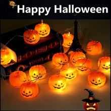 Carica l'immagine nel visualizzatore di Gallery, Zucca di Luci Stringa Halloween 3Meters 20 LED Lanterna Zucca Stringa per Feste Halloween