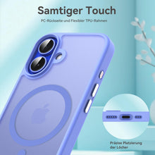 Carica l'immagine nel visualizzatore di Gallery, Natiiozie Magnetica Cover Compatibile con iPhone 16 Compatibile con MagSafe Custodia Traslucida Opaca Posteriore,Anti-im