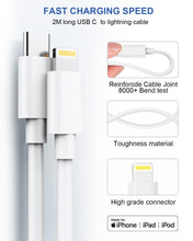 Carica l'immagine nel visualizzatore di Gallery, Originale Apple MFi 20W USB C Caricatore iPhone Rapido con 2M Cavo Ricarica per iPhone 14 13 12 11 Pro Max/Mini/XS/X/8