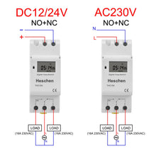 Carica l'immagine nel visualizzatore di Gallery, Heschen THC15A - Temporizzatore digitale elettronico Digital Power LCD programmabile settimanalmente CA 220 – 240 V 16 a
