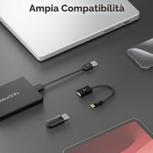 Carica l'immagine nel visualizzatore di Gallery, deleyCON 10cm OTG USB‑C a USB‑A (1 Pezzo) - Da Connettore USB‑C Maschio a Porta USB‑A Femmina - Compatibile con iPhone 1