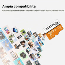 Carica l'immagine nel visualizzatore di Gallery, KOOTION Scheda di Memoria 128GB Micro SDXC U3 A1 V30 4K, Fino a 100MB/s, Alta Velocità, Scheda SD Memory Card per Telefo