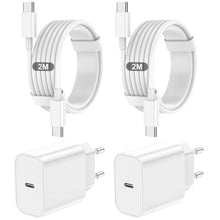 Carica l'immagine nel visualizzatore di Gallery, Caricatore USB C,2 Pack Cavi USB-C a USB-C da 2M, Caricabatterie Rapido
