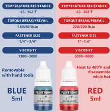 Carica l'immagine nel visualizzatore di Gallery, Flintronic Frenafiletti, 2Pcs x 5 ml Frenafiletti Medio e Alta Resistenza
