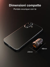 Carica l'immagine nel visualizzatore di Gallery, UNIQO Car Charger 30W, Carica Batteria Auto Mini USB-C USB-A, Presa 12V
