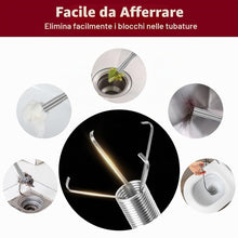 Carica l'immagine nel visualizzatore di Gallery, HOTUT Pinze per Artigli Flessibili,2 Pezzi Molla Sturatubi Spirali per la Pulizia,Stura Lavandini e Scarichi Spirale Pul