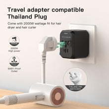 Carica l'immagine nel visualizzatore di Gallery, MAOMAOCON Adattatore da viaggio universale da viaggio con PD20 W, 2 USB, 1 presa USB C e 1 AC, adattatore universale per