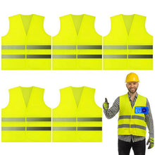 Carica l'immagine nel visualizzatore di Gallery, Set di 5 Gilet Alta Visibilità Giallo Riflettente, Per Adulti
