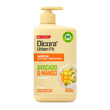 Carica l'immagine nel visualizzatore di Gallery, DICORA URBAN FIT Uf Shower Gel Vit E Mango&amp;Avocado 825Ml per la beauty routine quotidiana, per benessere e cura quotidia