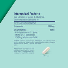 Carica l'immagine nel visualizzatore di Gallery, LongLife® D-Mannose | D-mannosio e Uva Ursina | Comfort Urinario