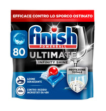 Carica l'immagine nel visualizzatore di Gallery, Finish Ultimate Infinity Shine Pastiglie Lavastoviglie, 80 Capsule Lavastoviglie, Detergenti per Lavastoviglie contro lo