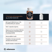 Carica l'immagine nel visualizzatore di Gallery, Ashwagandha KSM-66® per Stress e Benessere Mentale – 600mg al Giorno, 90 Capsule (3 Mesi), 5% Witanolidi, 1 Capsula al G