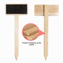 Carica l'immagine nel visualizzatore di Gallery, 20 Pezzi Etichette per Piante in Legno Nere,Mini Etichette Lavagna per Piante da Giardino, Targhette a T per Semi di Ver