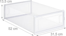 Carica l'immagine nel visualizzatore di Gallery, Relaxdays Set 6 Scatole per Scarpe e Stivali fino N. 44,5, Box Organizer Impilabili e Pieghevoli, Plastica, Trasparente