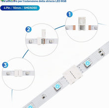 Carica l'immagine nel visualizzatore di Gallery, Connettori Striscia LED a 4 pin, 10mm, non impermeabile