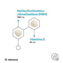 Carica l'immagine nel visualizzatore di Gallery, MSM Integratori per Capelli e Ossa + Vitamina C, 360 Capsule per 6 Mesi (MSM Polvere Puro al 99,9%), Metilsulfonilmetano