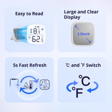 Carica l'immagine nel visualizzatore di Gallery, SONOFF SNZB-02D Mini sensore di temperatura e umidità ZigBee, termometro igrometro per interni, display LCD, compatibile