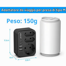 Carica l'immagine nel visualizzatore di Gallery, JSVER Adattatore da viaggio tipo M per il Sud Africa con 1 presa Schuko e 2 prese UE, adattatore da viaggio Sudafrica Ge