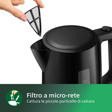 Carica l'immagine nel visualizzatore di Gallery, Philips Bollitore Elettrico 3000, 1,7 L, Ebollizione rapida, Nero