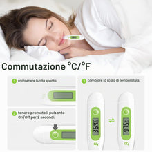 Carica l'immagine nel visualizzatore di Gallery, Febbre Termometro digitale per bambini, letture accurate e veloci, sonda impermeabile