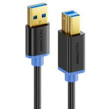 Carica l'immagine nel visualizzatore di Gallery, deleyCON 3,0m Cavo USB 3.0 Super Speed USB-A a USB-B - Nero