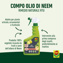Carica l'immagine nel visualizzatore di Gallery, COMPO Olio di Neem, Contro Afidi e Lepidotteri, Pronto Uso, 750ml