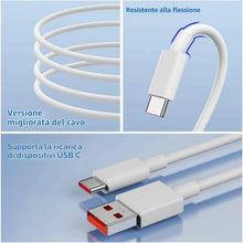 Carica l'immagine nel visualizzatore di Gallery, Caricatore 120w Hypercharge Combo per Xiaomi con cavo ricarica rapida USB C 6A 1 metro, caricabatterie fast charge 15T/1