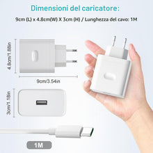 Carica l'immagine nel visualizzatore di Gallery, Caricatore 65w per Oppo SuperVOOC con cavo ricarica rapida USB C Vooc 1 metro, caricabatterie charge per Find X5 X3/2 Ne