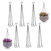 Carica l'immagine nel visualizzatore di Gallery, Catene Metalliche Nere da Appendere, Set da 6 Pezzi con Clip, per Fioriere Sospese, Lanterne e Ornamenti da Giardino - A
