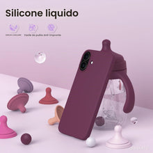Carica l'immagine nel visualizzatore di Gallery, ORNARTO Cover per iPhone 16 Plus Silicone,Antiurto,Vino Rosso