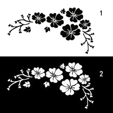 Carica l'immagine nel visualizzatore di Gallery, Adesivo floreale colorato decalcomania per auto fiori autoadesivo 30x14 cm etichetta impermeabile nera