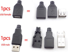 Carica l'immagine nel visualizzatore di Gallery, RUNCCI-YUN 40pcs USB 2.0 Tipo A 4 pin del connettore，di saldatura 2.0 USB connettore con Coperchio In Plastica Per Diy