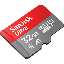 Carica l'immagine nel visualizzatore di Gallery, SanDisk Ultra 32 GB microSDHC Memory Card + SD Adapter with A1 App Performance Up to 120 MB/s, Class 10, U1, SDSQUA4-032