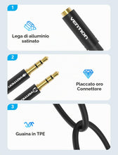 Carica l'immagine nel visualizzatore di Gallery, VENTION Sdoppiatore Cuffie Doppio Jack 3,5mm in Alluminio Maschio a Femmina Cavo Audio 2 in 1 con Microfono per Notebook