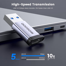 Carica l'immagine nel visualizzatore di Gallery, MOGOOD Coppia Adattatori OTG USB3.0 5Gbps Alluminio USB-CUSB-A per MacBook