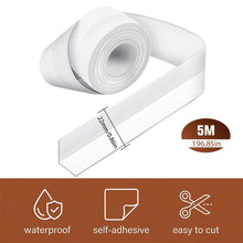 Carica l'immagine nel visualizzatore di Gallery, Nastro Sigillante Impermeabile In Silicone Antimuffa, Profilo Autoadesivo Per Bagno E Cucina, Bianco, Larghezza 22Mm, Lu