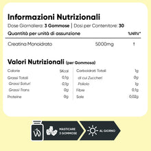 Carica l'immagine nel visualizzatore di Gallery, Creatina Monoidrata in 90 Gommose Vegane, 5000mg per Dose, Senza Zucchero