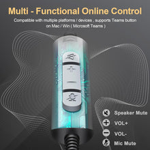Carica l'immagine nel visualizzatore di Gallery, Wantek Cuffie USB con microfono per PC portatile, con cancellazione del rumore, regolabili, per ufficio e lavoro