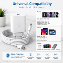 Carica l'immagine nel visualizzatore di Gallery, Caricabatterie 25W Super Veloce per Samsung con cavo USB-C 1,5m