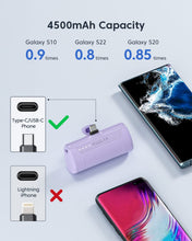 Carica l'immagine nel visualizzatore di Gallery, Kuulaa Power Bank 4500mAh,Ultra-piccolo&amp;Ultra-compatto USB C Caricatore Portatile, Mini Powrbank Batteria Esterna per An