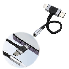 Carica l'immagine nel visualizzatore di Gallery, Adattatore Audio USB-C e Lightning a Jack 3,5mm, Cavo Dongle HiFi per iPhone e Samsung Galaxy, 12cm