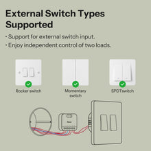 Carica l'immagine nel visualizzatore di Gallery, SONOFF MINI DUO（Matter su WiFi） Interruttore Intelligente WiFi a 2 Canali, Abilitato Matter, Carico Totale 16A, Compatto