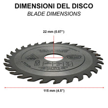 Carica l'immagine nel visualizzatore di Gallery, FAST WORLD SHOPPING – Disco per Legno 115mm Smerigliatrice Angolare per Taglio Legno e Cartongesso, Lama Flex 30 Denti W