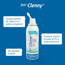 Carica l'immagine nel visualizzatore di Gallery, Iper Clenny Spray Nasale - Soluzione Salina Ipertonica - Per Adulti e Bambini - Azione Decongestionante e Fluidificante 