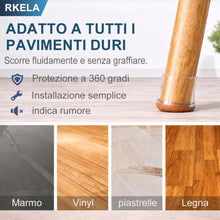 Carica l'immagine nel visualizzatore di Gallery, Gommini per Sedie Rotondi 16 pezzi Con feltrini aggiornato ispessito